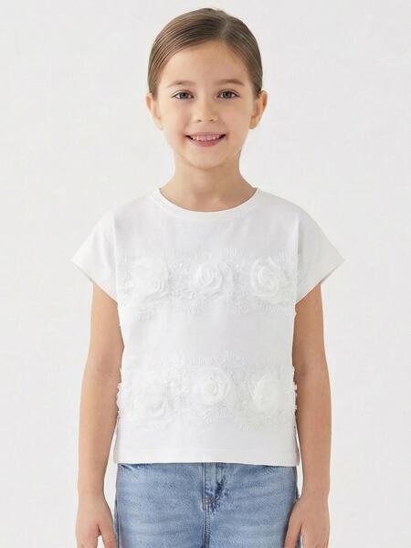 Kız Çocuk Tişort 5-14 Yaş 36197 Ekru - ESCABEL