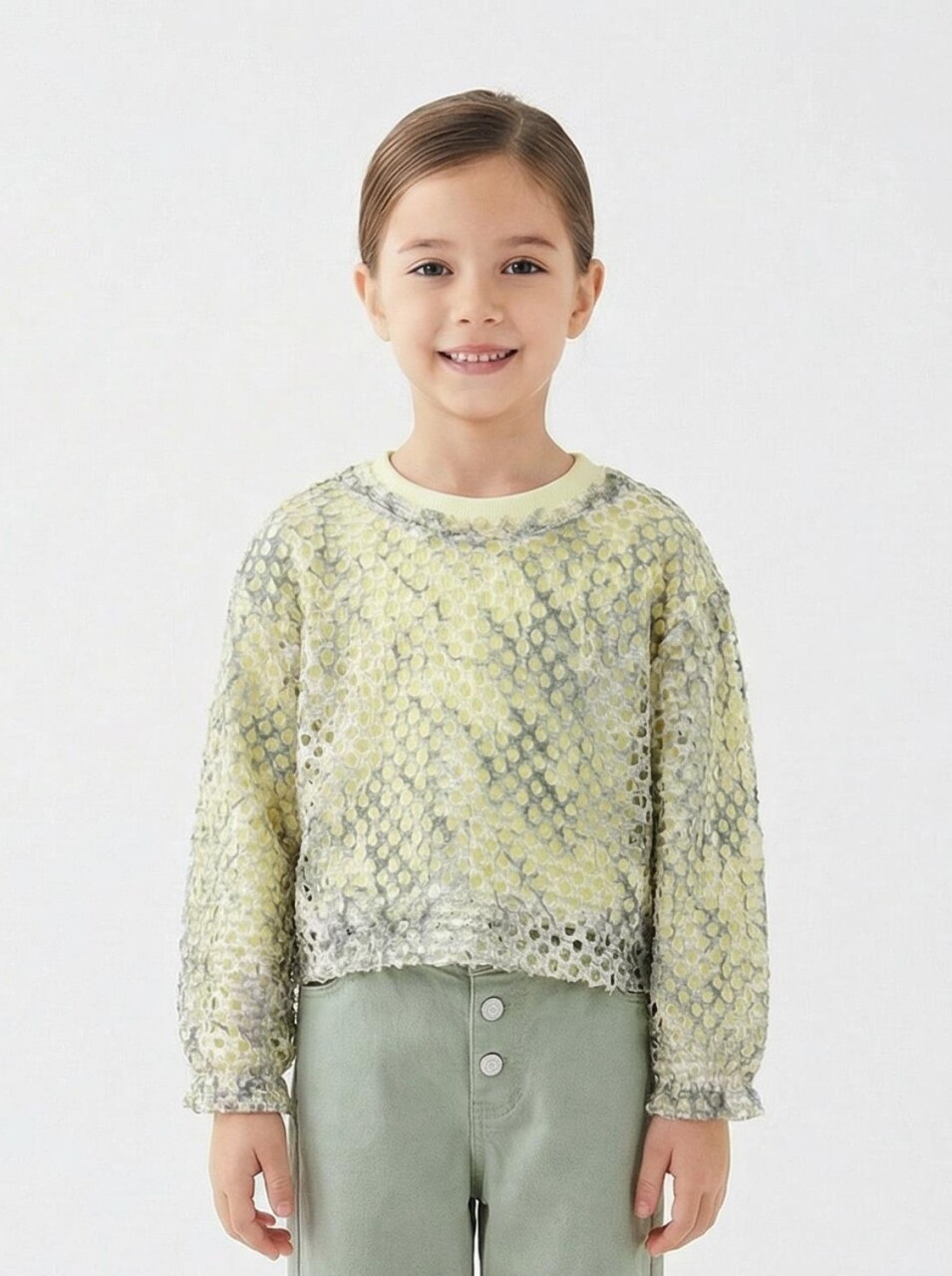Kız Çocuk Bluz 5-14 Yaş 36170 Yeşil - 1