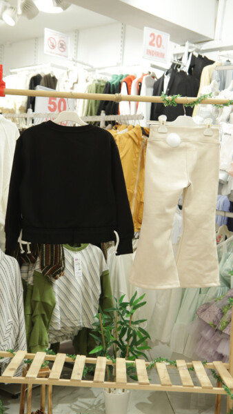 Kız Çocuk Alt Üst 2 Parçalı Kombin Takmı 5-13 Yaş SET0364 Siyah - 6