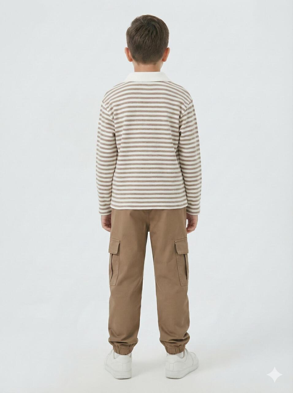 Erkek Çocuk 2'li Alt Üst Kombin Takmı 3-14 Yaş SET0462 Koyu Kahverengi - 1