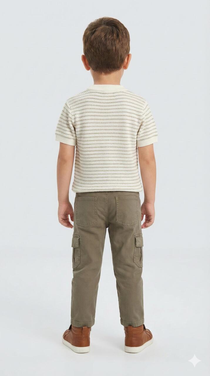 Erkek Çocuk 2'li Kombin Takmı 4-13 Yaş SET0463 Yeşil - 2