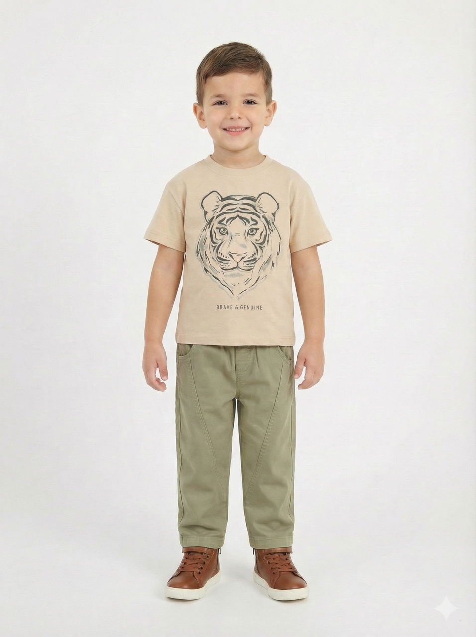 Erkek Çocuk 3'lü Alt Üst Kombin Takmı 1-4 Yaş SET0465 Limon - Küfü - 1