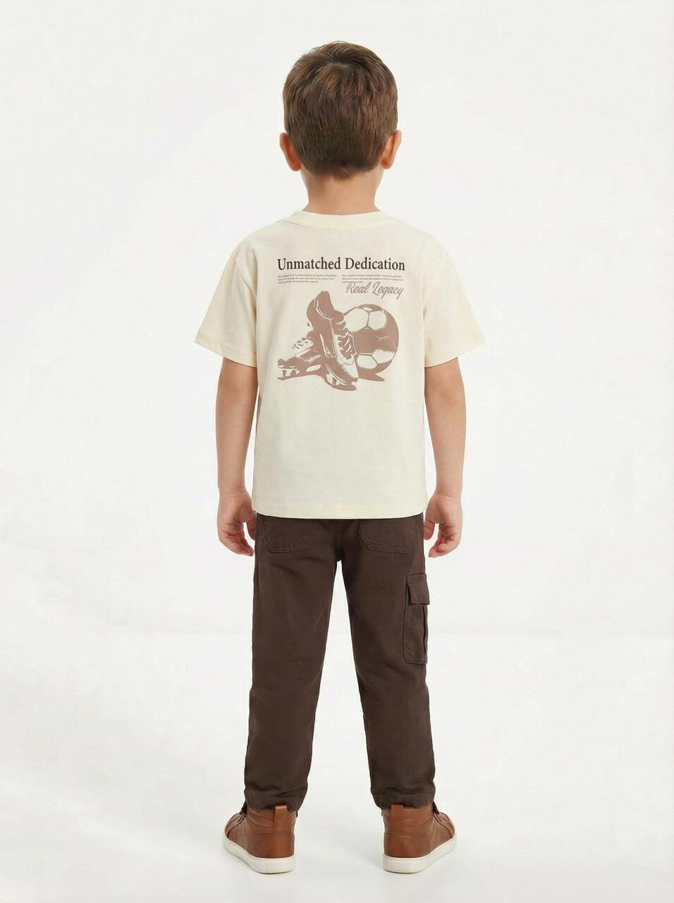 Erkek Çocuk 3'lü Alt Üst Kombin Takmı 1-4 Yaş SET0472 Kahverengi - 2