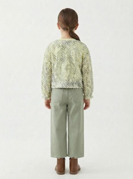 Kız Çocuk 2'li Alt Üst Kombin Takmı 5-13 Yaş SET0470 Haki - 2