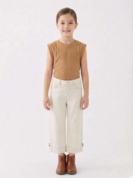 Erkek Çocuk 3'lü Alt Üst Kombin Takmı 5-14 Yaş SET0473 Krem - 3