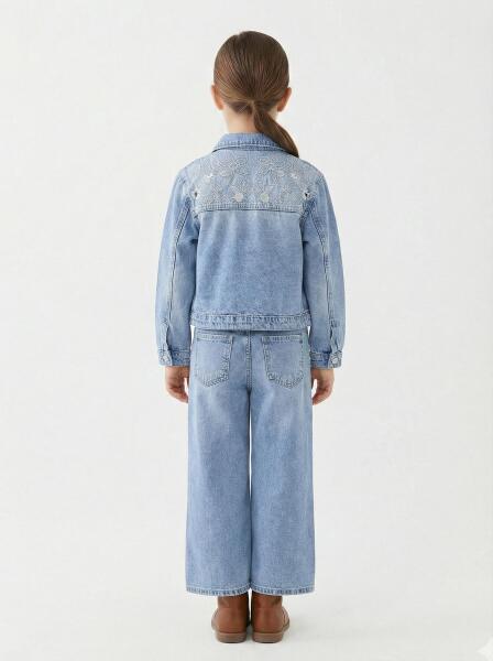 Kız Çocuk 3'lü Alt Üst Kombin Takmı 5-13 Yaş SET0480 Mavi - 2