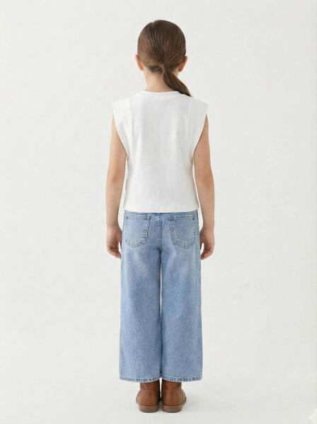 Kız Çocuk 3'lü Alt Üst Kombin Takmı 5-13 Yaş SET0480 Mavi - 4