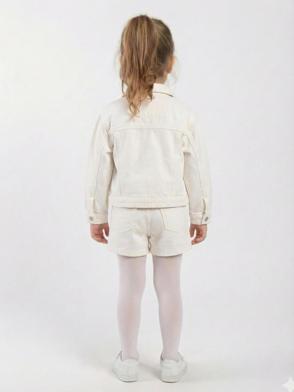 Kız Çocuk 3'lü Alt Üst Kombin Takmı 1-4 Yaş SET0482 Krem - 2