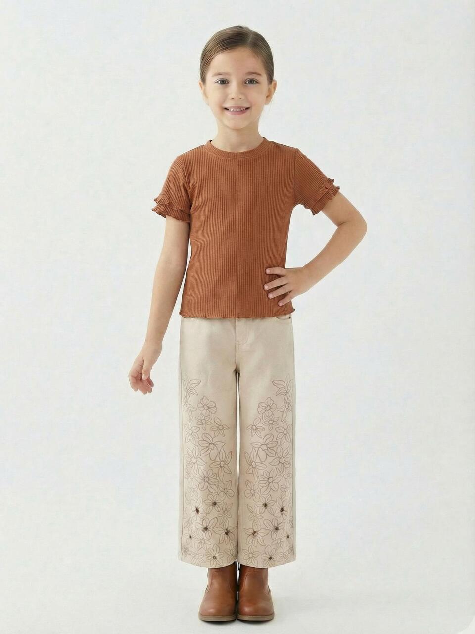 Erkek Çocuk 3'lü Alt Üst Kombin Takmı 10-14 Yaş SET0483 Bej - 3