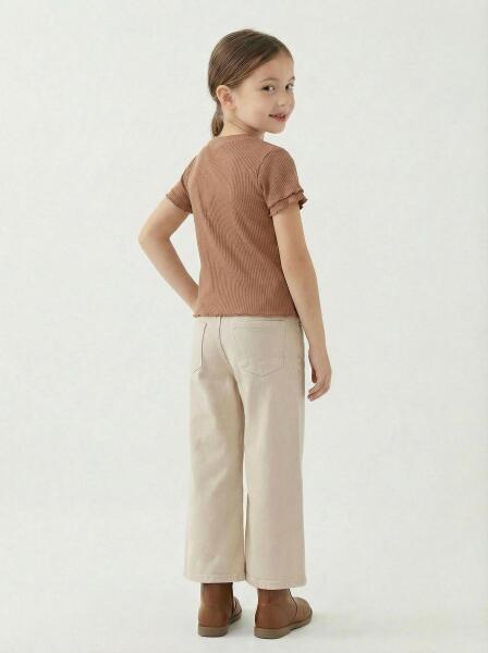 Erkek Çocuk 3'lü Alt Üst Kombin Takmı 10-14 Yaş SET0483 Bej - 4