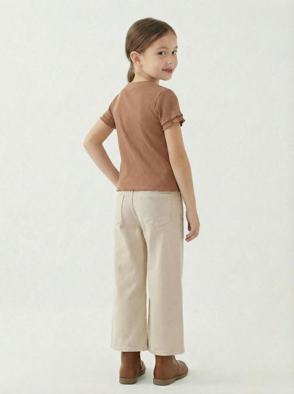 Erkek Çocuk 3'lü Alt Üst Kombin Takmı 10-14 Yaş SET0483 Bej - 4