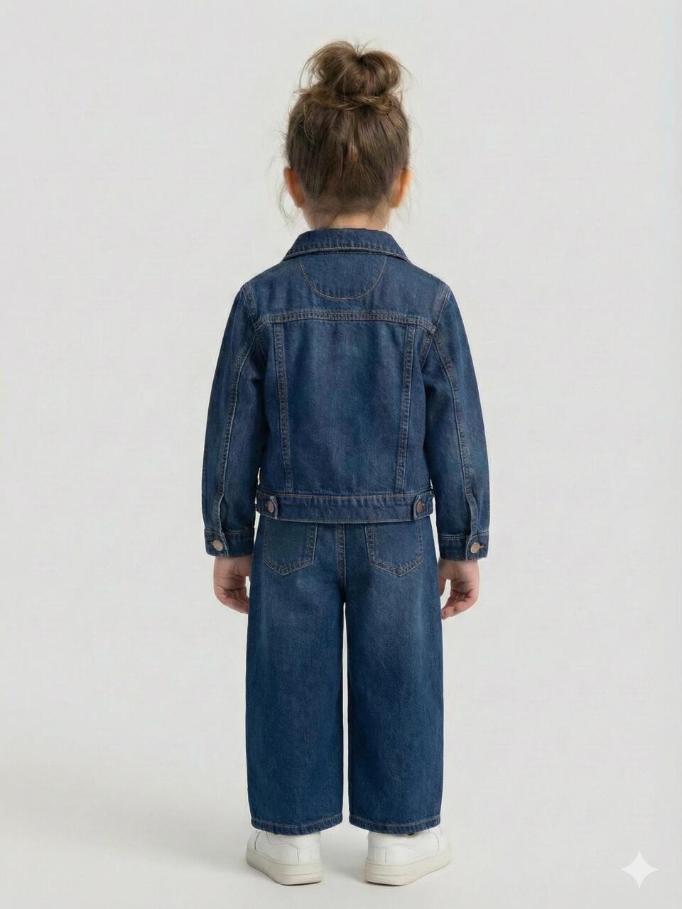 Kız Çocuk 3'lü Alt Üst Kombin Takmı 1-4 Yaş SET0475 Mavi - 2