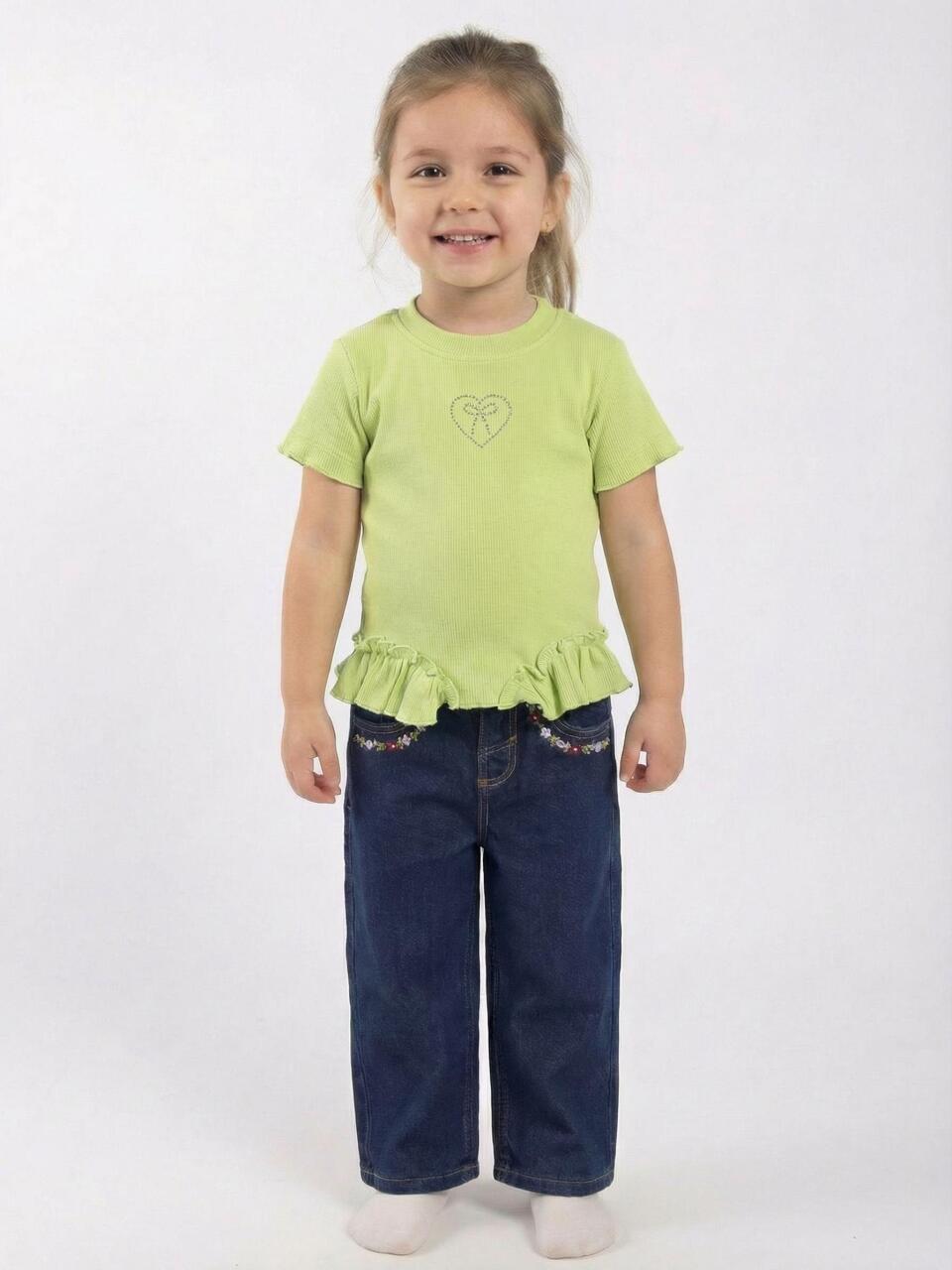 Kız Çocuk 3'lü Alt Üst Kombin Takmı 1-4 Yaş SET0475 Mavi - 4