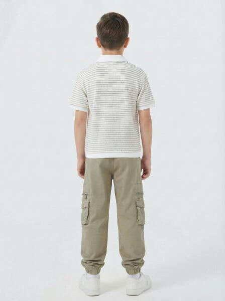 Erkek Çocuk 2'li Alt Üst Kombin Takmı 4-13 Yaş SET0476 Açik Yeşil - 2