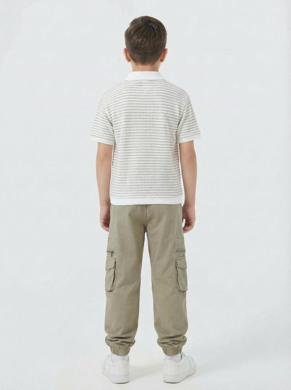 Erkek Çocuk 2'li Alt Üst Kombin Takmı 4-13 Yaş SET0476 Açik Yeşil - 2