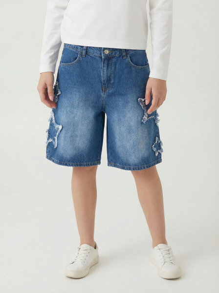 Kız Çocuk Şort 9-13 Yaş 25221 Mavi - ESCABEL