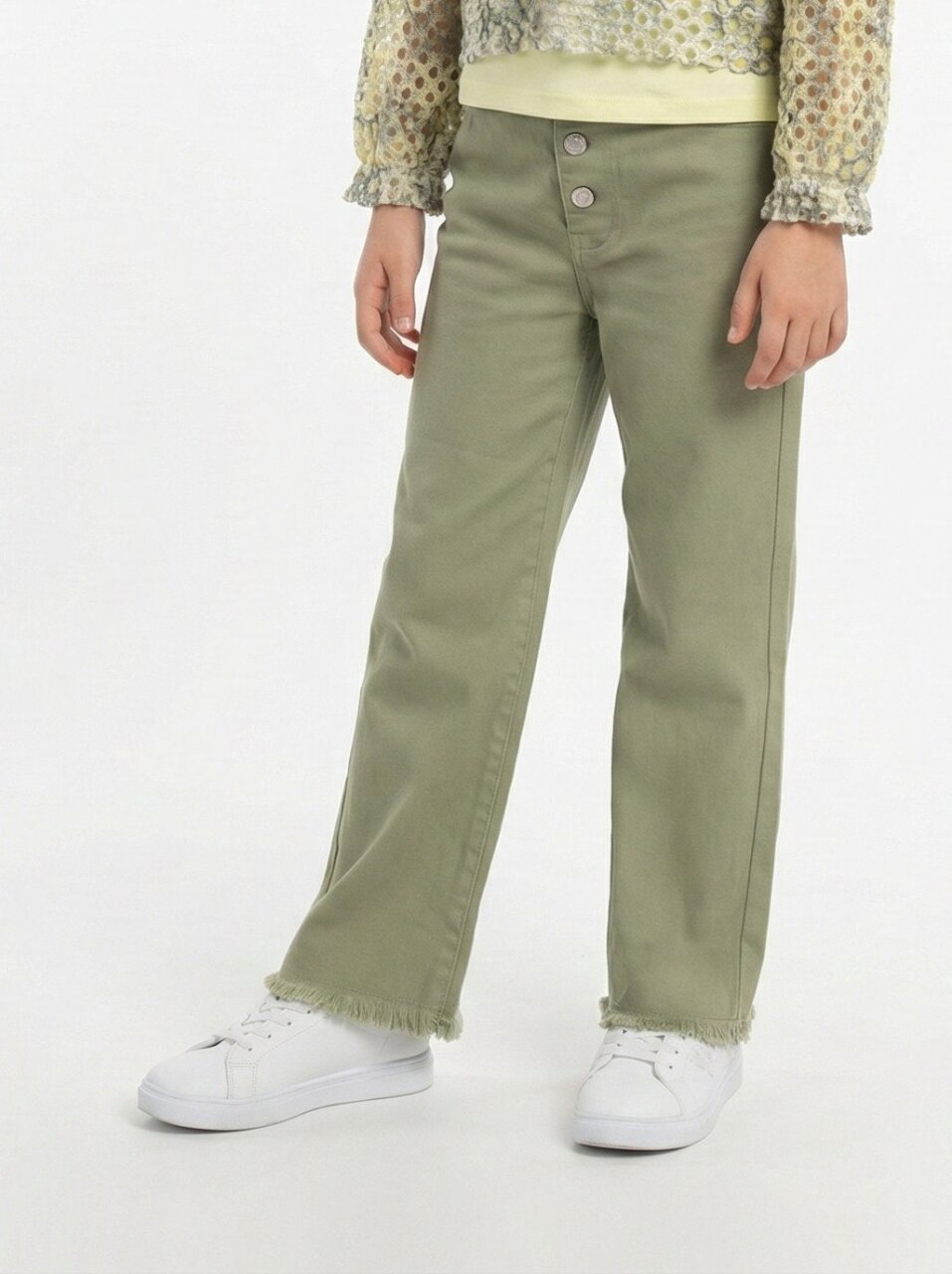 Kız Çocuk Pantolon 4-13 Yaş 2440 Haki - 2