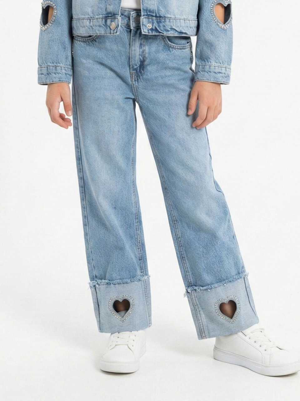 Kız Çocuk Jean Pantolon 4-13 Yaş 2692 Mavi - 2