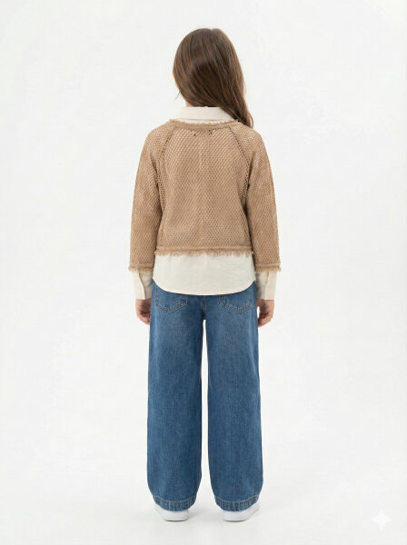 Kız Çocuk Alt Üst Takım 5-14 Yaş 36165 Kahverengi - 2