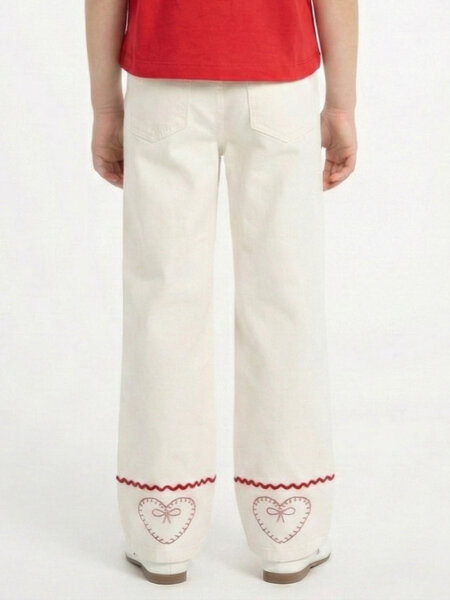 Kız Çocuk Pantolon 4-13 Yaş 26144 Krem - 2