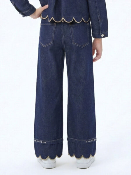 Kız Çocuk Pantolon 4-13 Yaş 26104 Mavi - 2