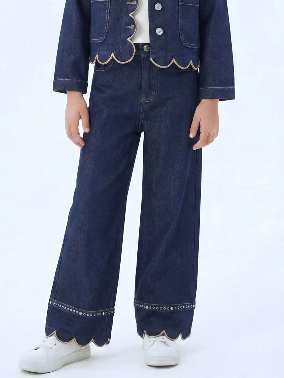 Kız Çocuk Pantolon 4-13 Yaş 26104 Mavi - 1