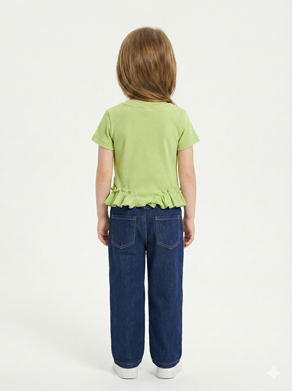 طقم ملابس متناسق للبنات مكون من 3 قطع، بلوزة وبنطال، للأعمار من 1 إلى 4 سنوات، رقم الطقم SET0475 - 5