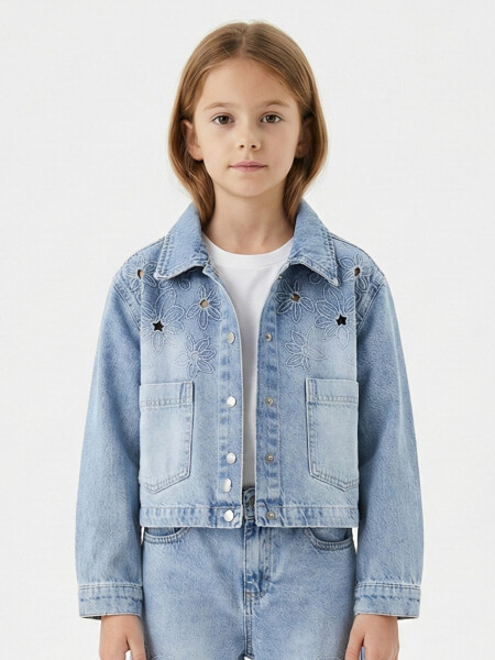 Kız Çocuk 3'lü Alt Üst Kombin Takmı 5-13 Yaş SET0480 Mavi - 7