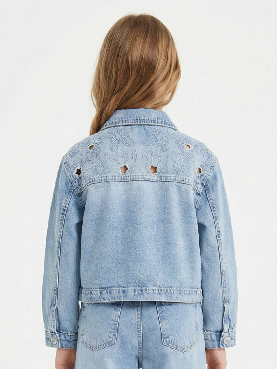 Kız Çocuk 3'lü Alt Üst Kombin Takmı 5-13 Yaş SET0480 Mavi - 9