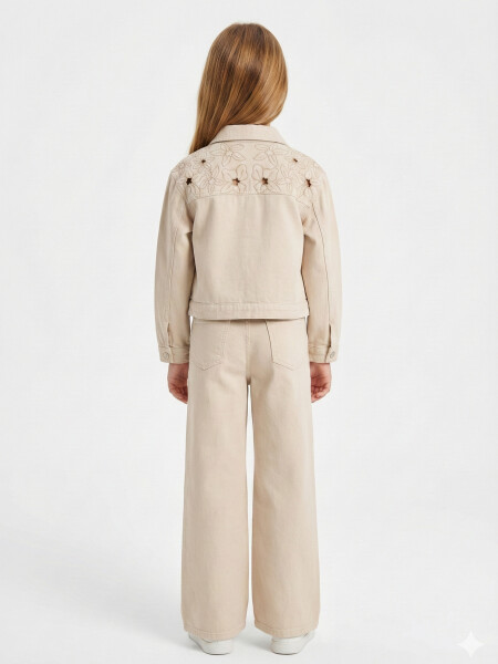 Erkek Çocuk 3'lü Alt Üst Kombin Takmı 10-14 Yaş SET0483 Bej - 2