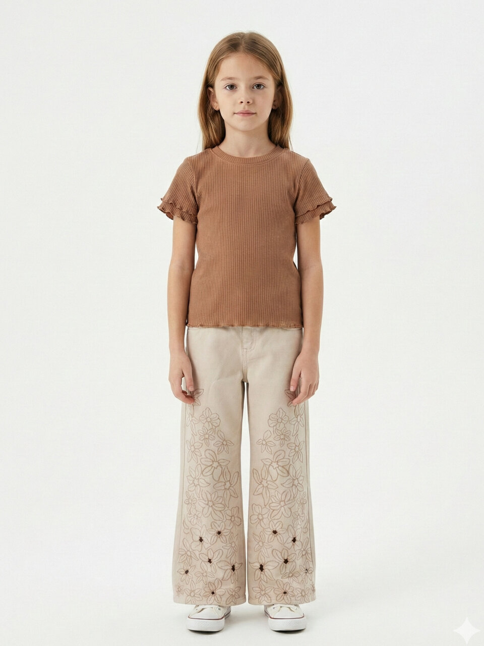 Kız Çocuk 2'li Alt Üst Takım (Ceket + Pantolon) 10-14 Yaş 26181 Bej - 2