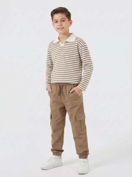 Erkek Çocuk 2'li Alt Üst Kombin Takmı 3-14 Yaş SET0462 Koyu Kahverengi - ESCABEL
