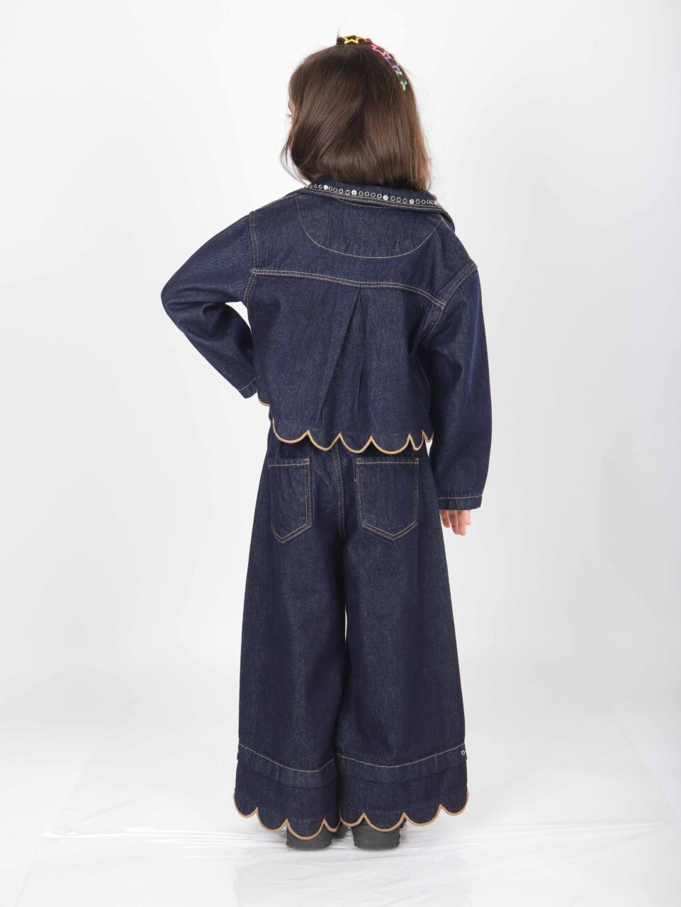 Kız Çocuk 3'lü Alt Üst Kombin Takmı 5-14 Yaş SET0477 Mavi - 2