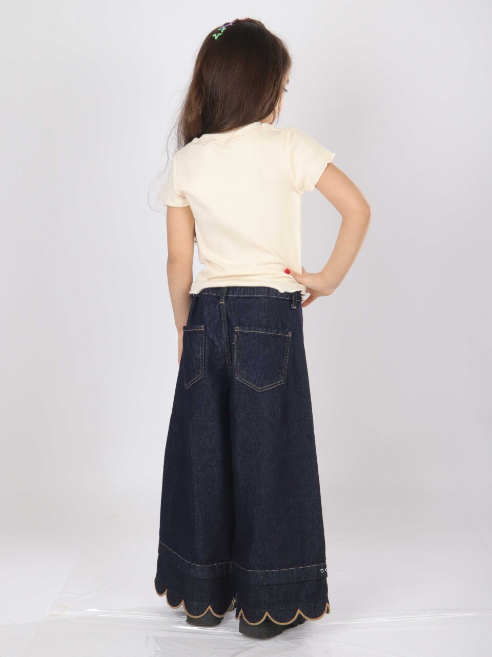 Kız Çocuk 3'lü Alt Üst Kombin Takmı 5-14 Yaş SET0477 Mavi - 4