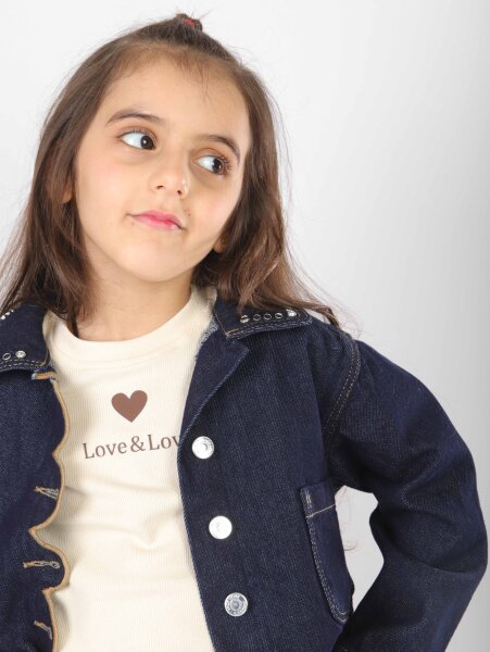 Kız Çocuk 3'lü Alt Üst Kombin Takmı 5-14 Yaş SET0477 Mavi - 5