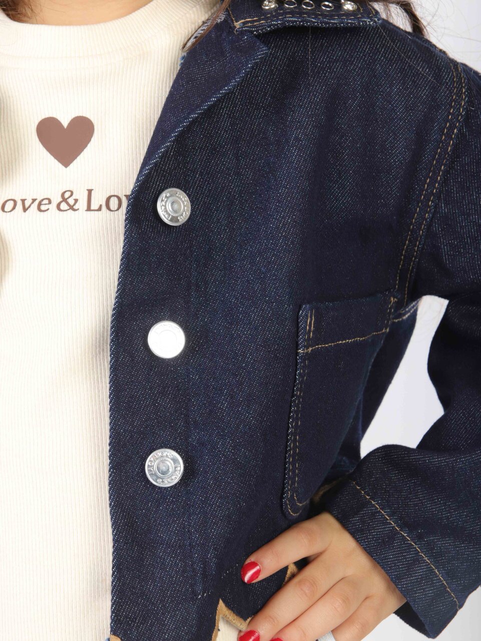 Kız Çocuk 3'lü Alt Üst Kombin Takmı 5-14 Yaş SET0477 Mavi - 7