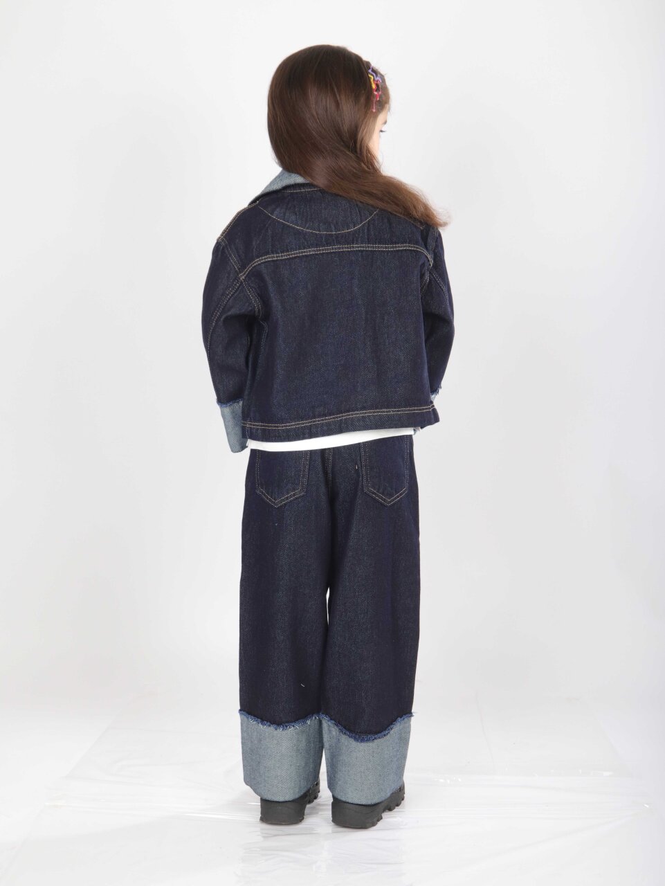 Kız Çocuk 3'lü Alt Üst Kombin Takmı 4-13 Yaş SET0478 Mavi - 3