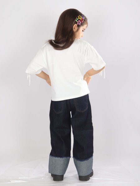 Kız Çocuk 3'lü Alt Üst Kombin Takmı 4-13 Yaş SET0478 Mavi - 11