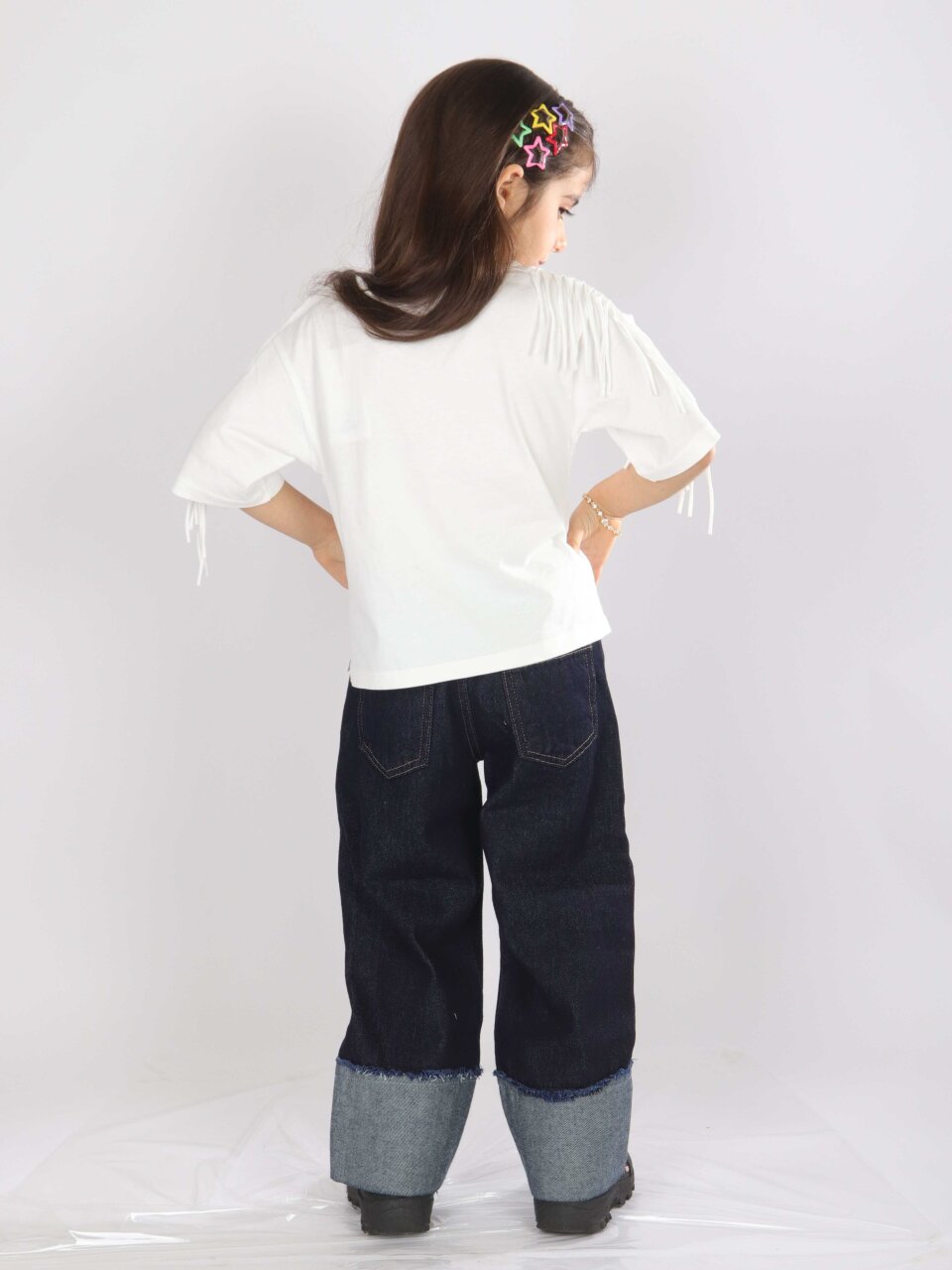 Kız Çocuk 3'lü Alt Üst Kombin Takmı 4-13 Yaş SET0478 Mavi - 11