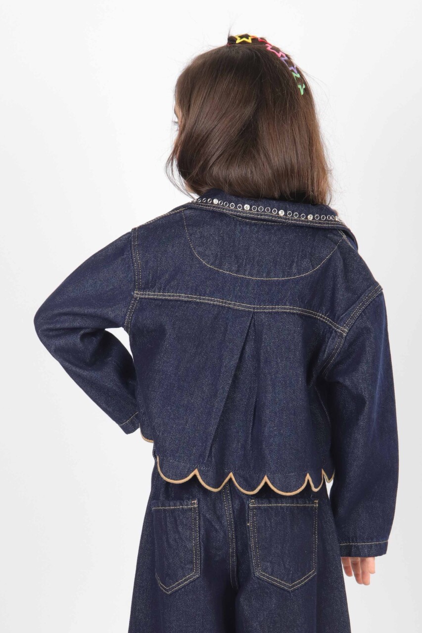 Kız Çocuk Ceket 4-13 Yaş 26105 Mavi - 4