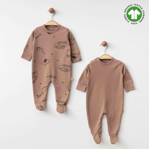 Eslenza Baby Organik 2'li Tulum 0049 Kahve - Eslenza