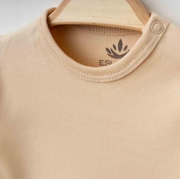 طقم جمبسوت إسلينزا بيبي العضوي من قطعتين، لون بيج رقم 0049 - 3