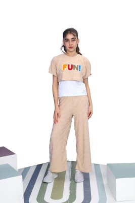 Kız Çocuk Eşofman Takım 6-9 Yaş 5617 Bej - 3