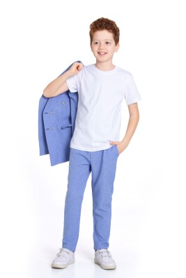 Erkek Çocuk Takım Elbise 5-8 Yaş 23930-3 Mavi - 6