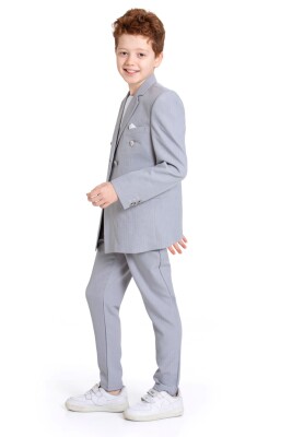 Erkek Çocuk Takım Elbise 5-8 Yaş 23930-3 Gri - 5