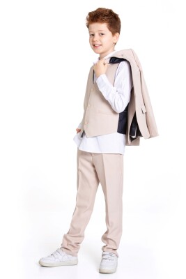 Erkek Çocuk Takım Elbise 1-4 Yaş 25901-1 Bej - 4