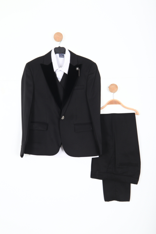 Erkek Çocuk Takım Elbise 7-11 Yaş 23908-3 Siyah - 7