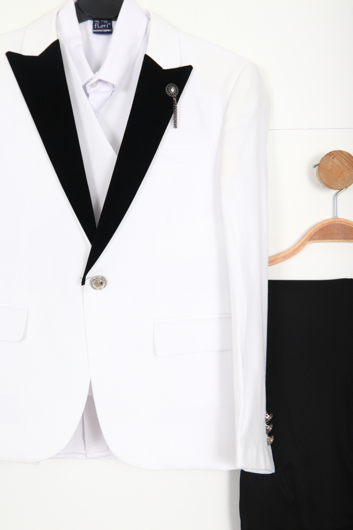 Erkek Çocuk Takım Elbise 7-11 Yaş 23908-3 Beyaz - 2