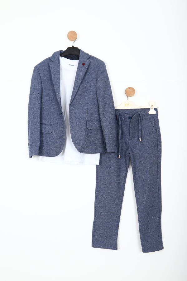 Erkek Çocuk Takım Elbise 5-8 Yaş 25903 Mavi - 1
