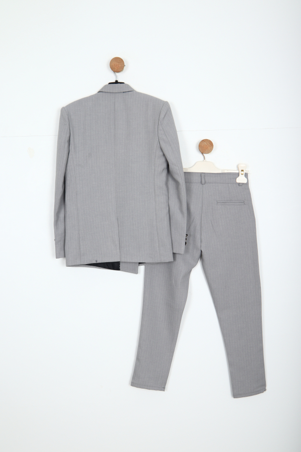 Erkek Çocuk Takım Elbise 5-8 Yaş 23930-2 Gri - 4